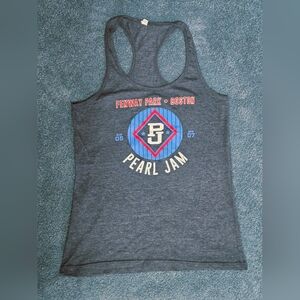 Pearl Fenway Park Boston 2016 Women's Racerback Tank Top - Grey/Blue Size XL